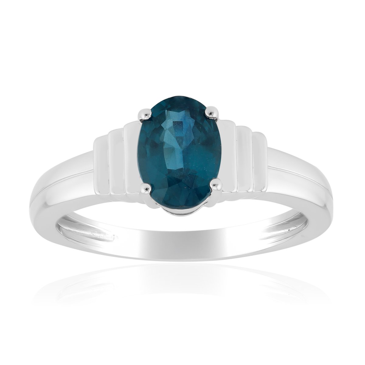Cavill - Zilveren Ring met Groene Kyaniet Ovaal 0,808 ct - 925 Sterling Zilver Gerhodineerd - Elegante Damesring - Luxe Design - India Edelsteen