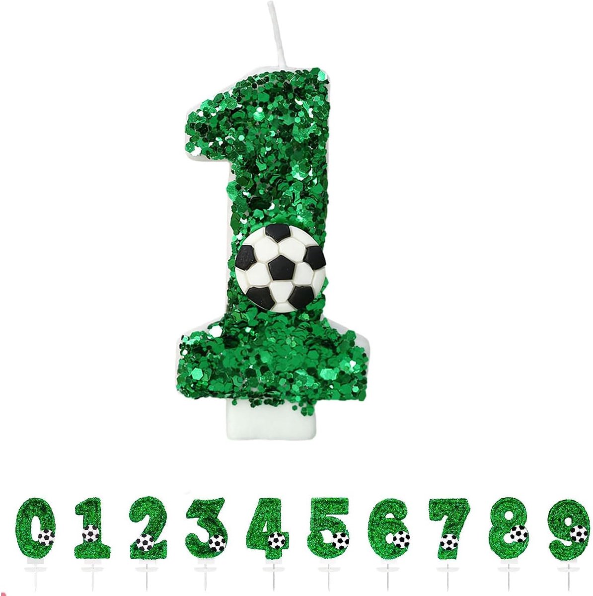 Verjaardagskaars nummer 1 - Voetbal thema - 3D verjaardag kaars - Perfect voor voetbalfeestje - SnelShoppen