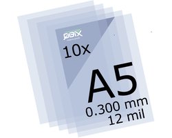 QBIX Plastic Mylar Vellen - 10 stuks A5 Formaat Transparante Kunststof - 0.3mm dikte of 300 micron - 12 Mil Film perfect voor stencils