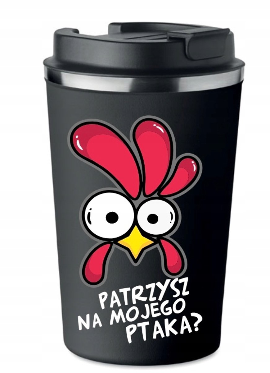 Merkloos Thermosbeker Premium Zwart 350ml - Ideaal voor Onderweg