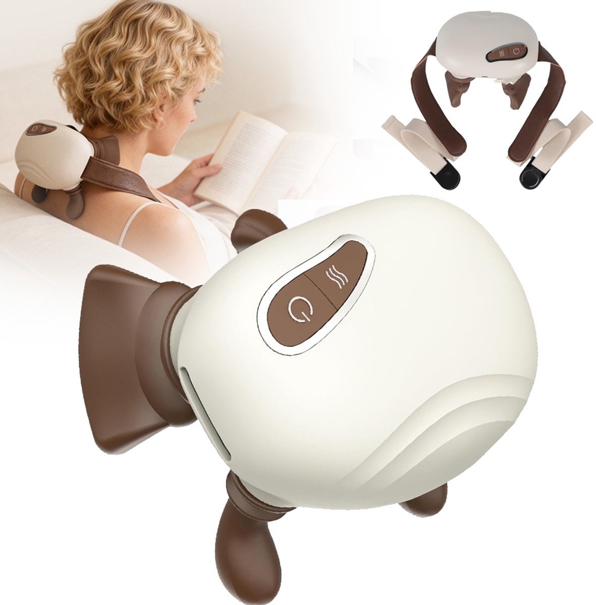 Nek- En Schoudermassageapparaat - 4D Bionische Shiatsu Massager - Draagbare Elektrische Kneedmassager - 3 Standen