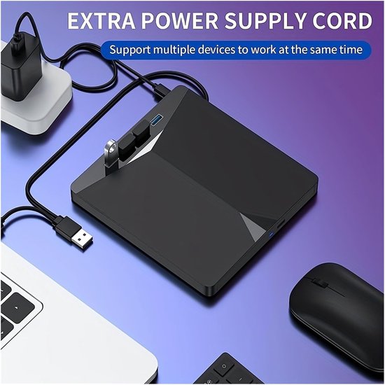 Externe DVD Brander - CD DVD Brander - Gegevens Archiveren - Drievoudige Interface - 2 MB Cache - Zwart — afbeelding 3