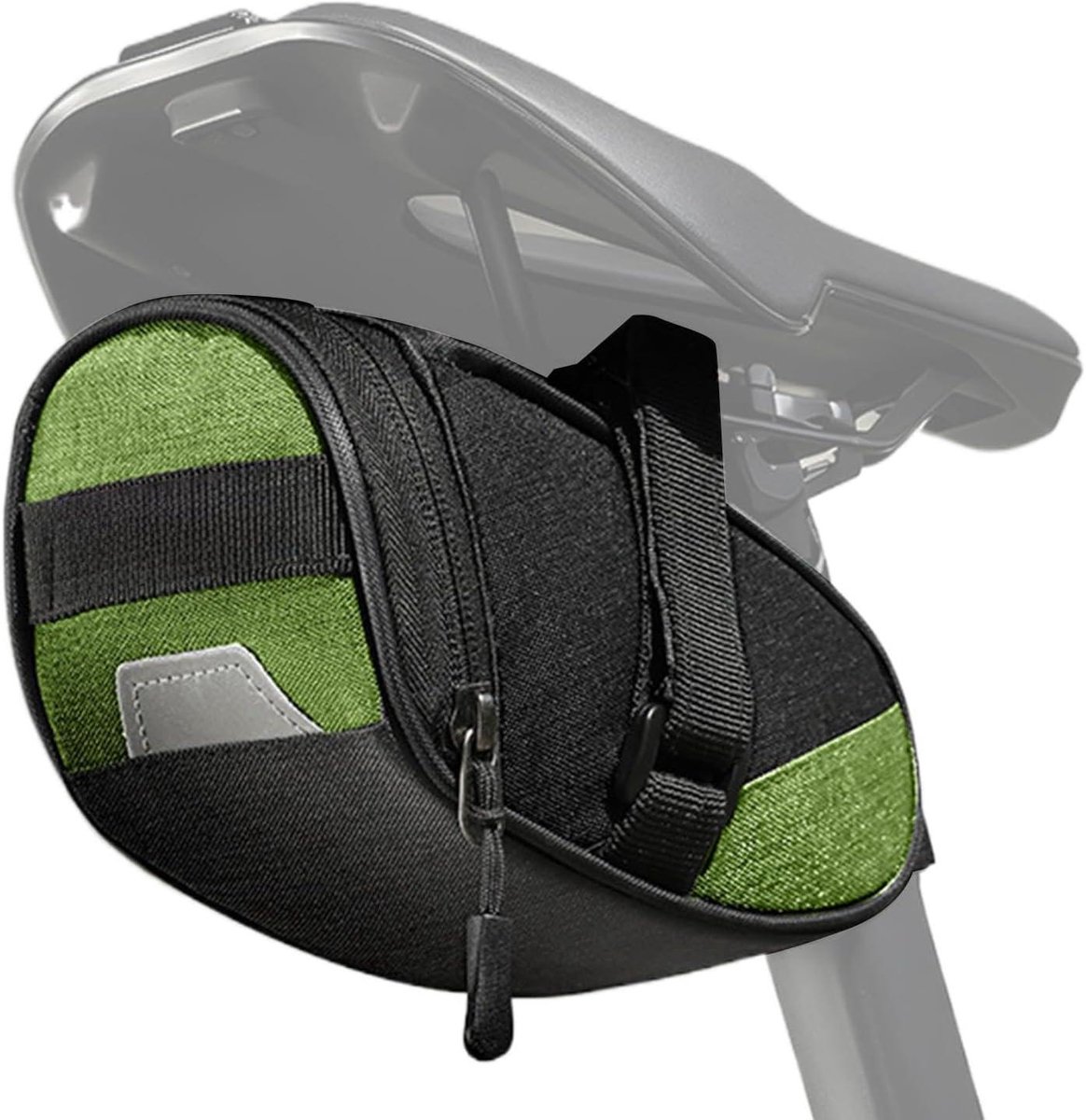 Fietszadeltas - Fietstas Organizer - Fietsen Benodigdheden - Waterdichte Rits - 0.6L - Zwart Groen