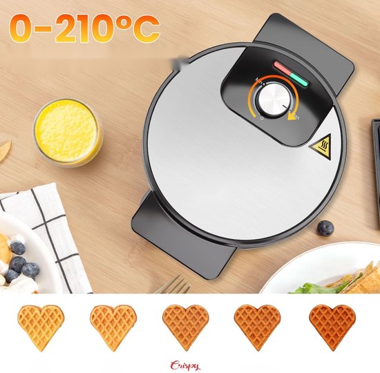 Merkloze Hartjes Gofre maker 1000W - 5 wafels tegelijk, anti-aanbaklaag van merkloze — afbeelding 2