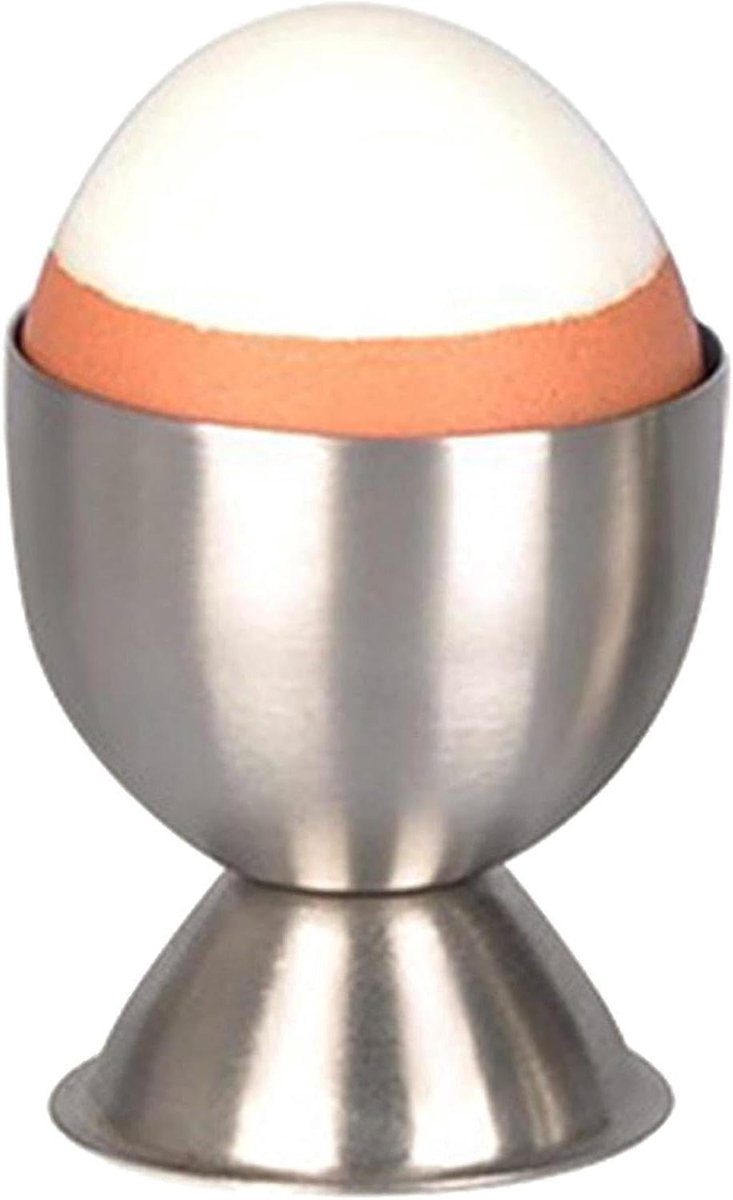 Eierdop Houder - Eierstandaard Roestvrij Staal - Ontbijt Serveren - Stabiele Basis - 4.5 cm - Zilver
