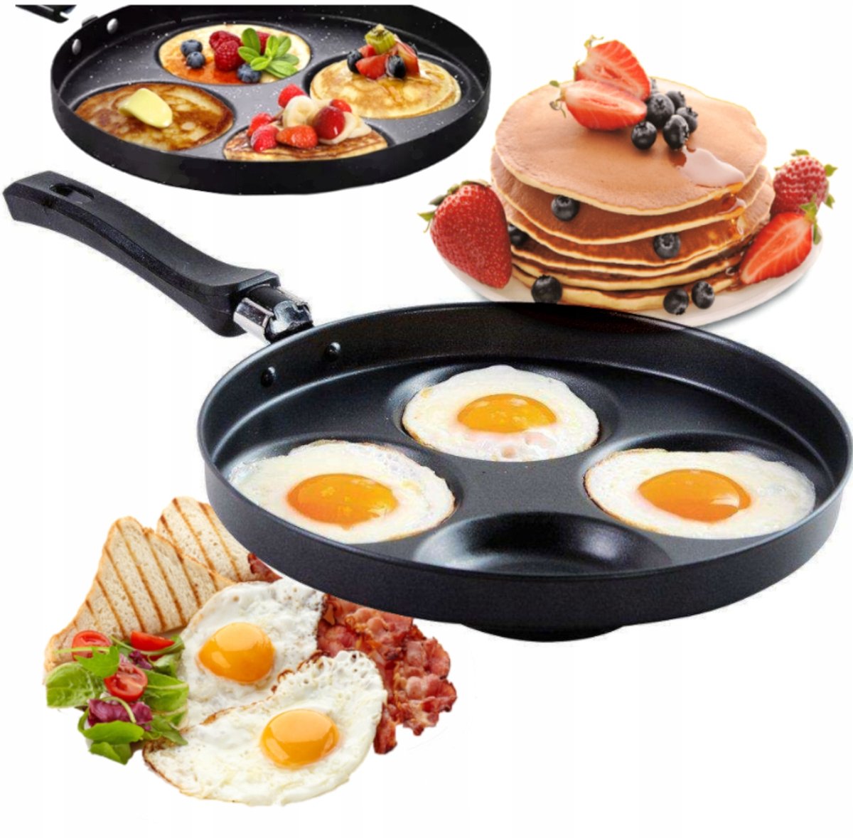 Merkloze Koekenpan voor Eieren en Pannenkoeken - 25cm, Inductie