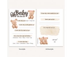 20 Gender Reveal kaarten - Babyshower invulkaarten - Baby invulkaarten - Babyshower kaarten - invulkaarten baby - Babyvoorspellingen - Babyshower - Babyshowerspelletjes - Gender Reveal -