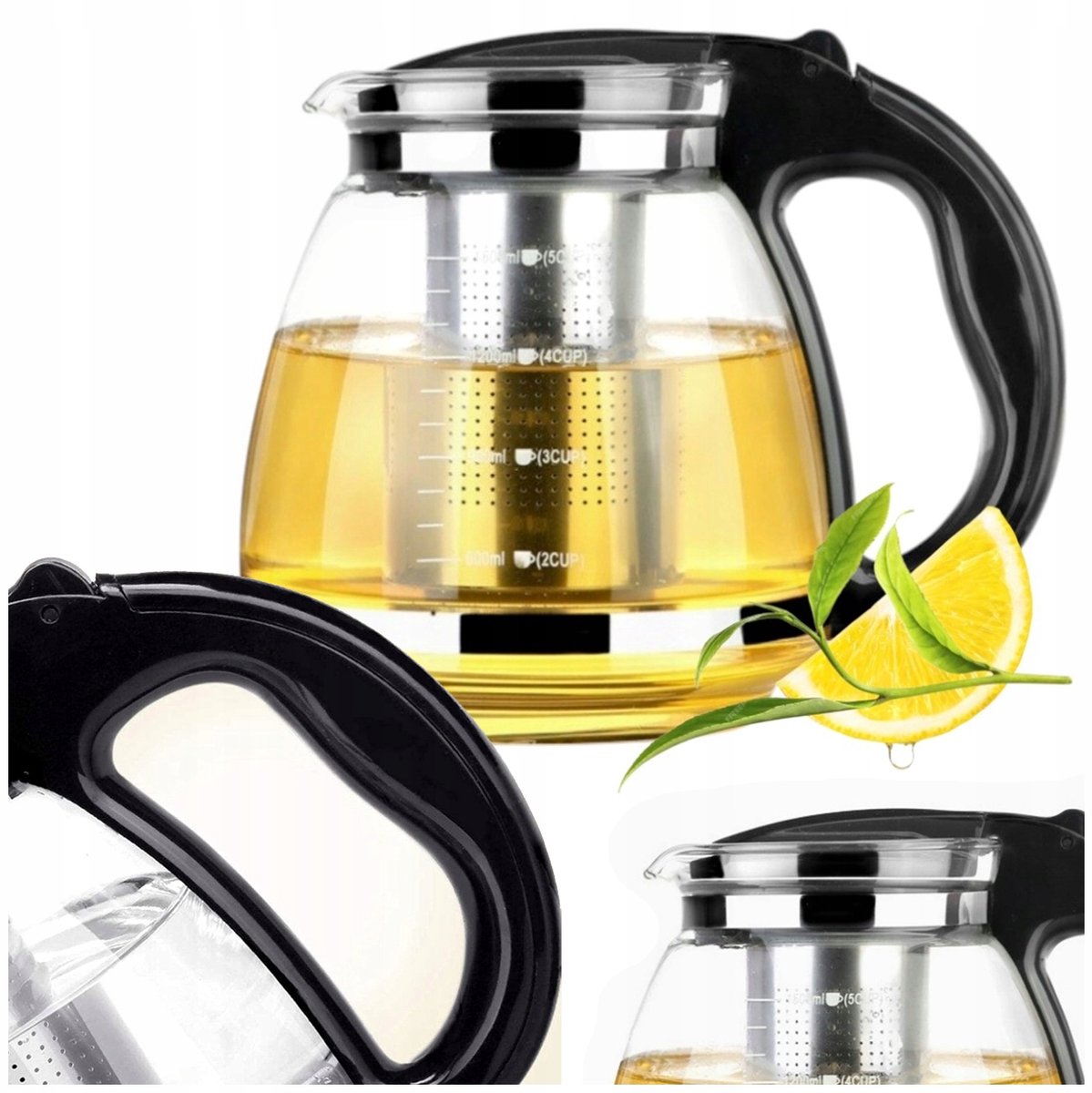 Glazen Theepot 2L Hittebestendig met RVS Infuser
