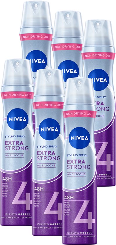 Pack avantage de six bombes de laque NIVEA Extra Strong.