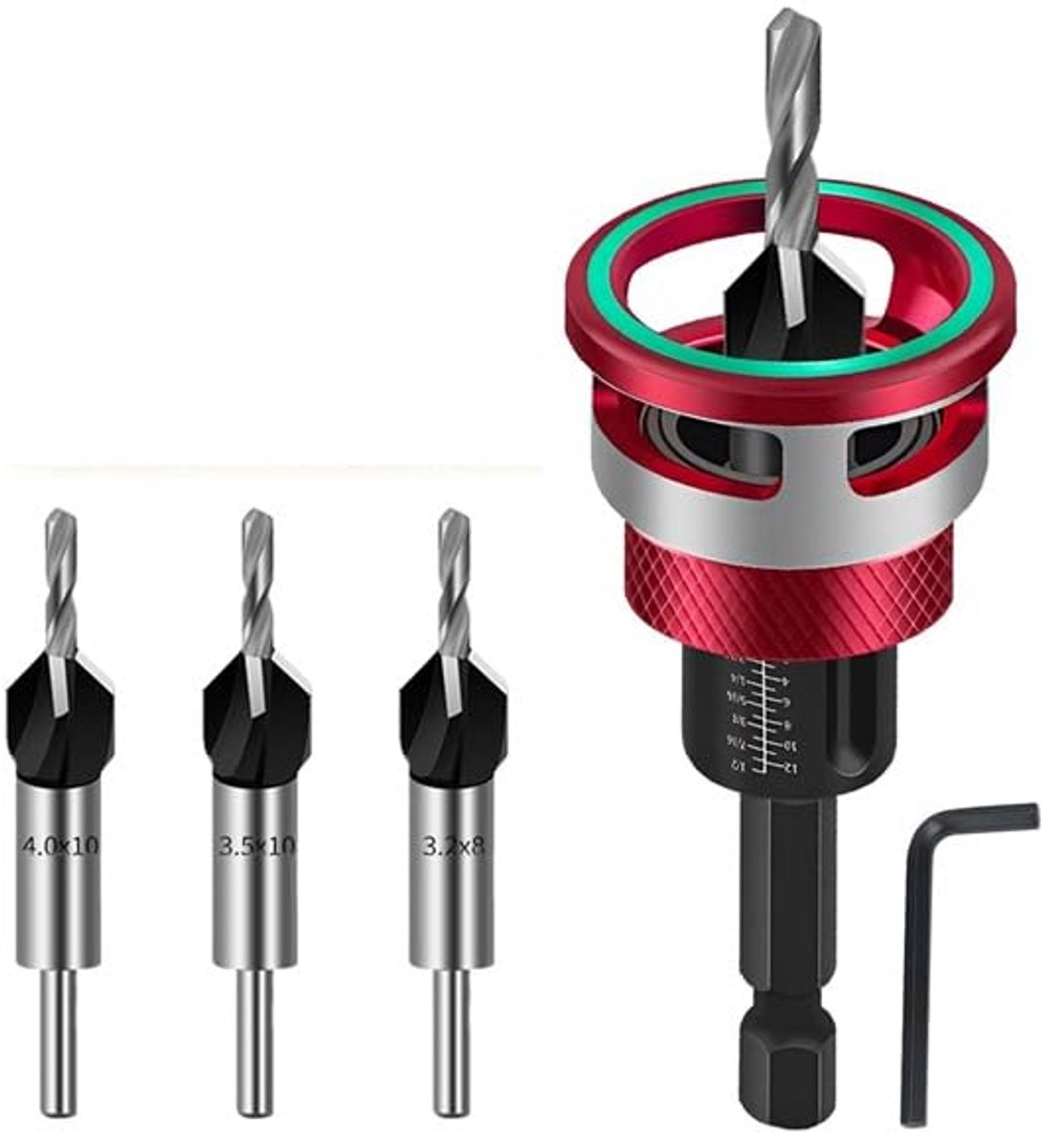 Verzonken boor set 6-delig - Houtboren met dieptestop - Precisie voor houtbewerking - Ideaal voor nauwkeurige gaten - ShopVlot