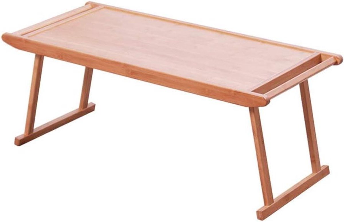 Lage Tafel - Vloertafel Klaptafel - Ontspannen Buiten - Opvouwbaar Bamboe - 96*43*39cm - Beige
