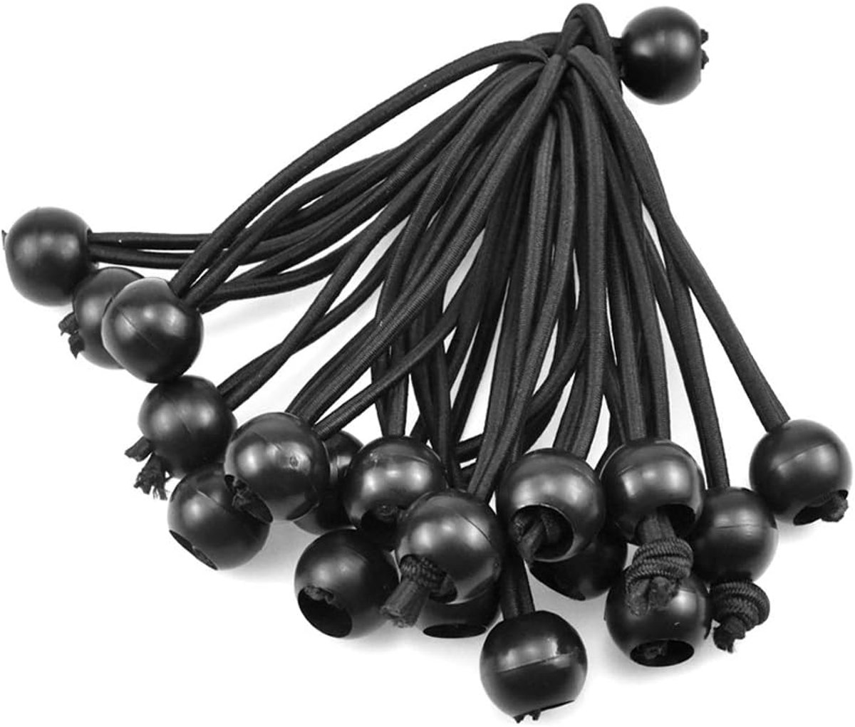 Bungee Lanyards 20 Stuks - Elastische Bands met Ballen - Voor Tenten en Vlaggen - Stevige bevestiging - ShopVlot