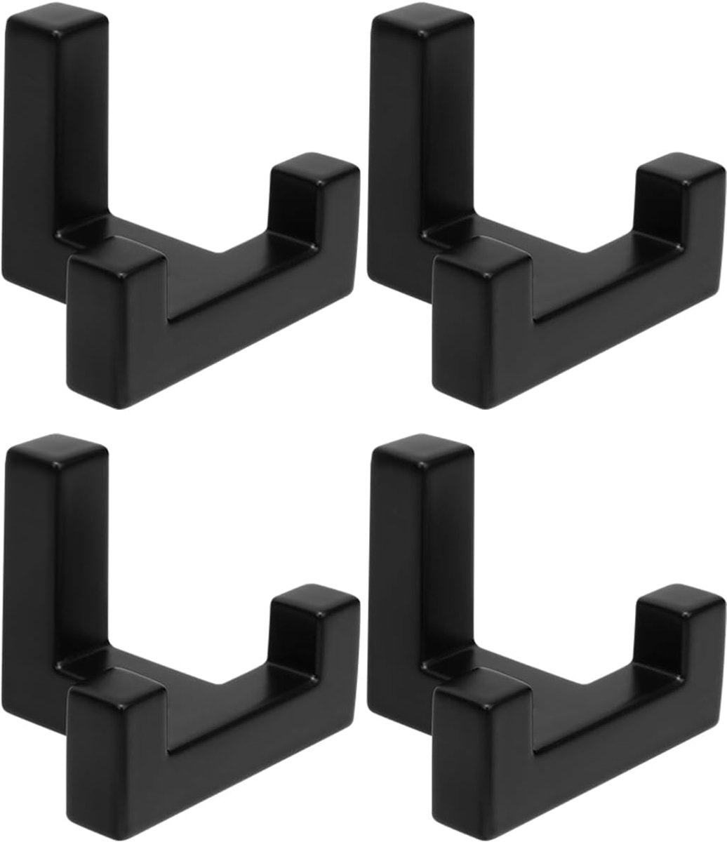 Kledinghaken 4 stuks - zwart - zinklegering - eenvoudig te monteren - ShopVlot