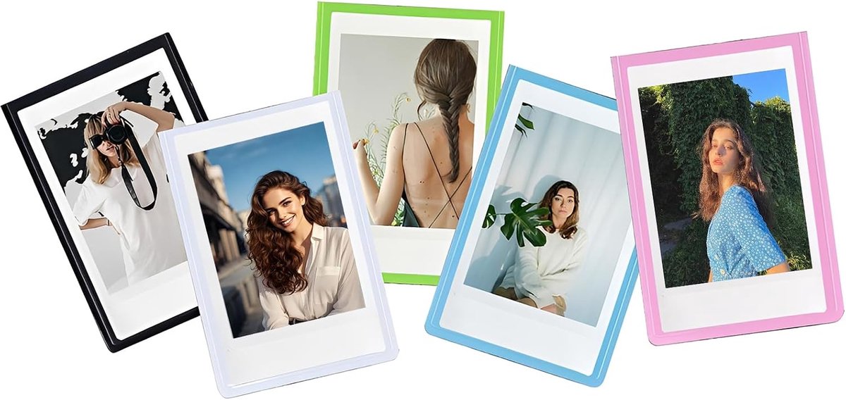 Magnetische fotolijsten set van 5 - 2 x 3 inch - kleurrijk - perfect voor Instax Mini en Kodak - ShopVlot