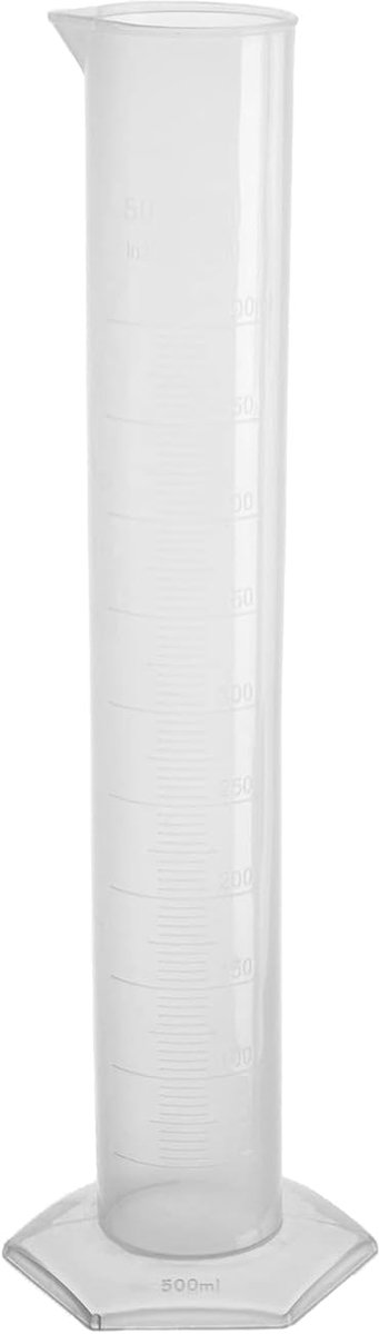 Meetcilinder 500 ml - plastic - chemisch bestendig - nauwkeurig vullen en gieten - ShopVlot