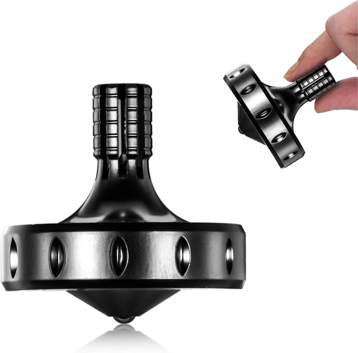Spinner Toy - Perfecte Balans - Zwart RVS - Meer dan 10 Minuten Draaitijd - ShopVlot