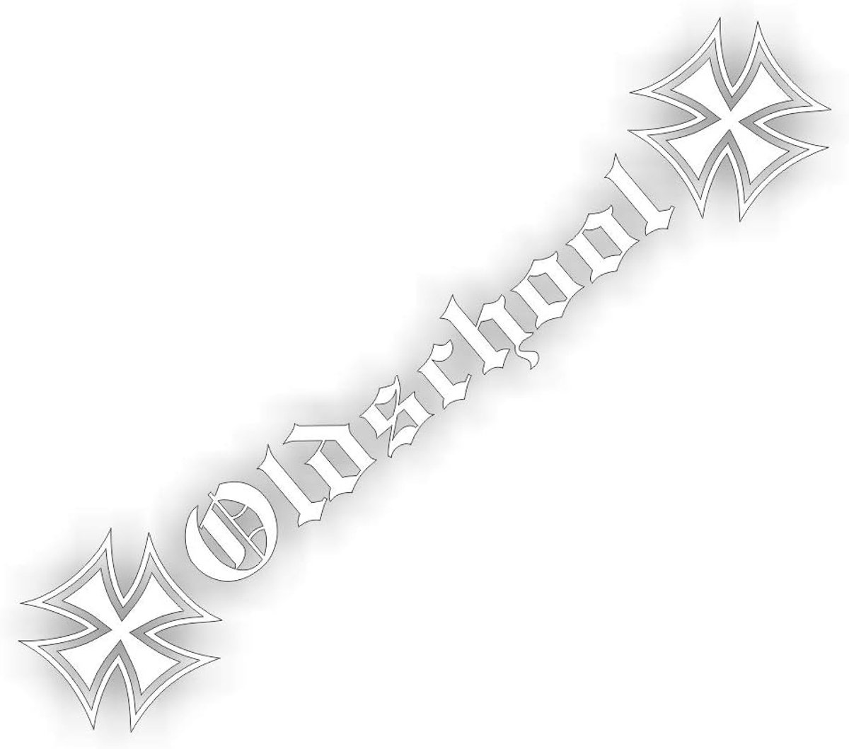 Auto sticker Oldschool Iron Cross 55cm - PVC folie - Eenvoudig aan te brengen - Unieke tuning voor jouw voertuig - ShopVlot
