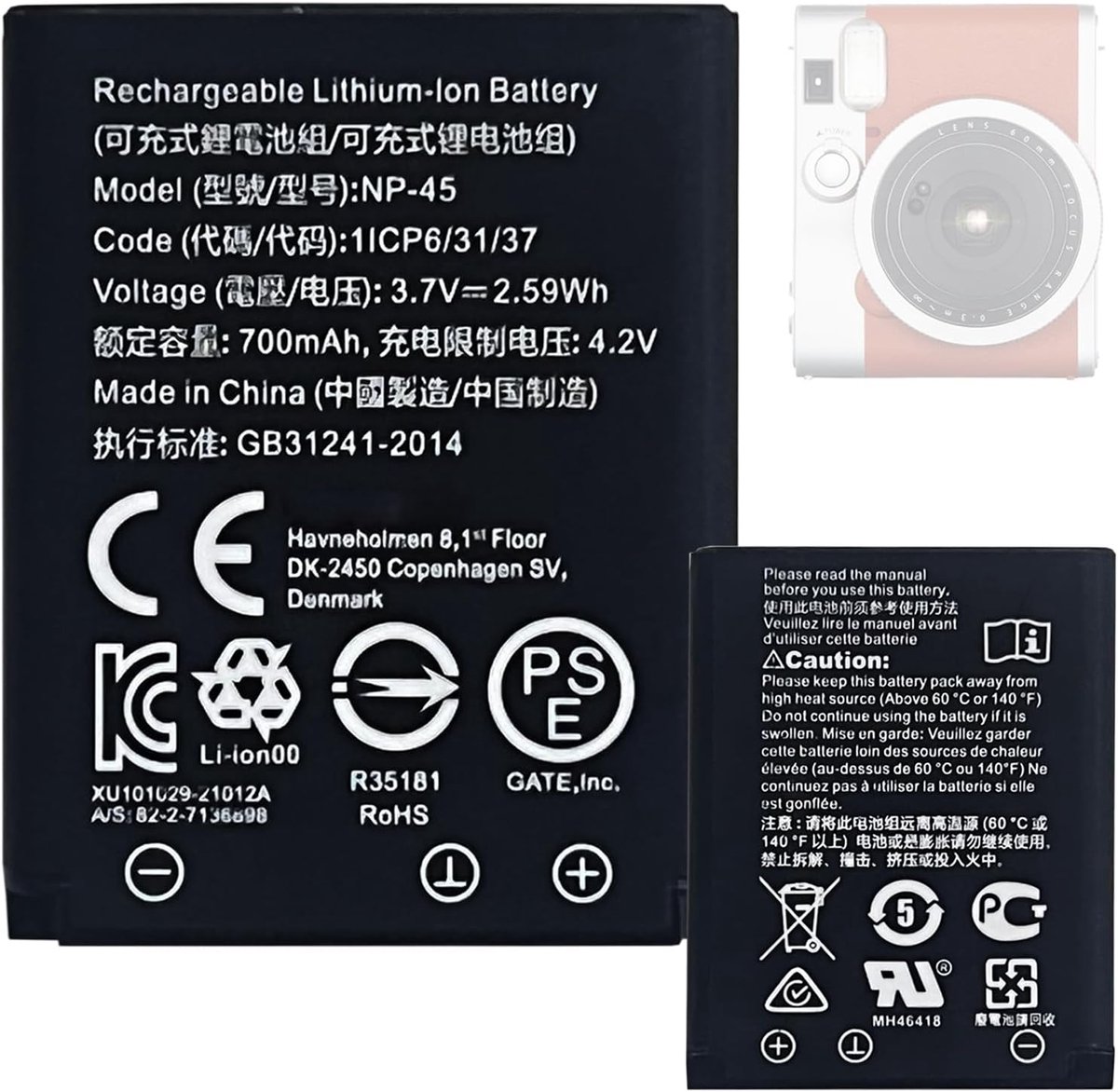Vervangende batterij NP-45 - Compatibel met Fujifilm camera's - Hoogwaardige kwaliteit - ShopVlot