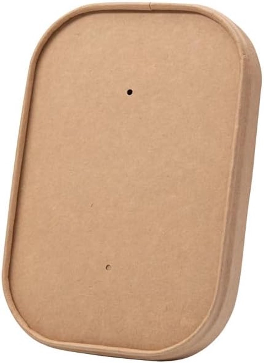 Kraft deksel 50 stuks voor papieren saladekommen 500/750/1000ml - wegwerp kraft materiaal - ShopVlot