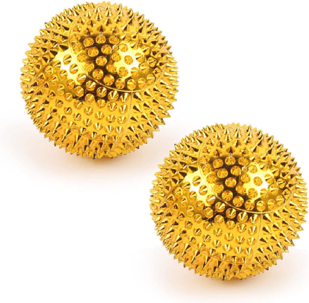 Acupressuur Massageballen 56 mm - Gouden Egelbal - Hoogwaardige Kwaliteit - Ideaal voor Hand- en Voetmassage - ShopVlot