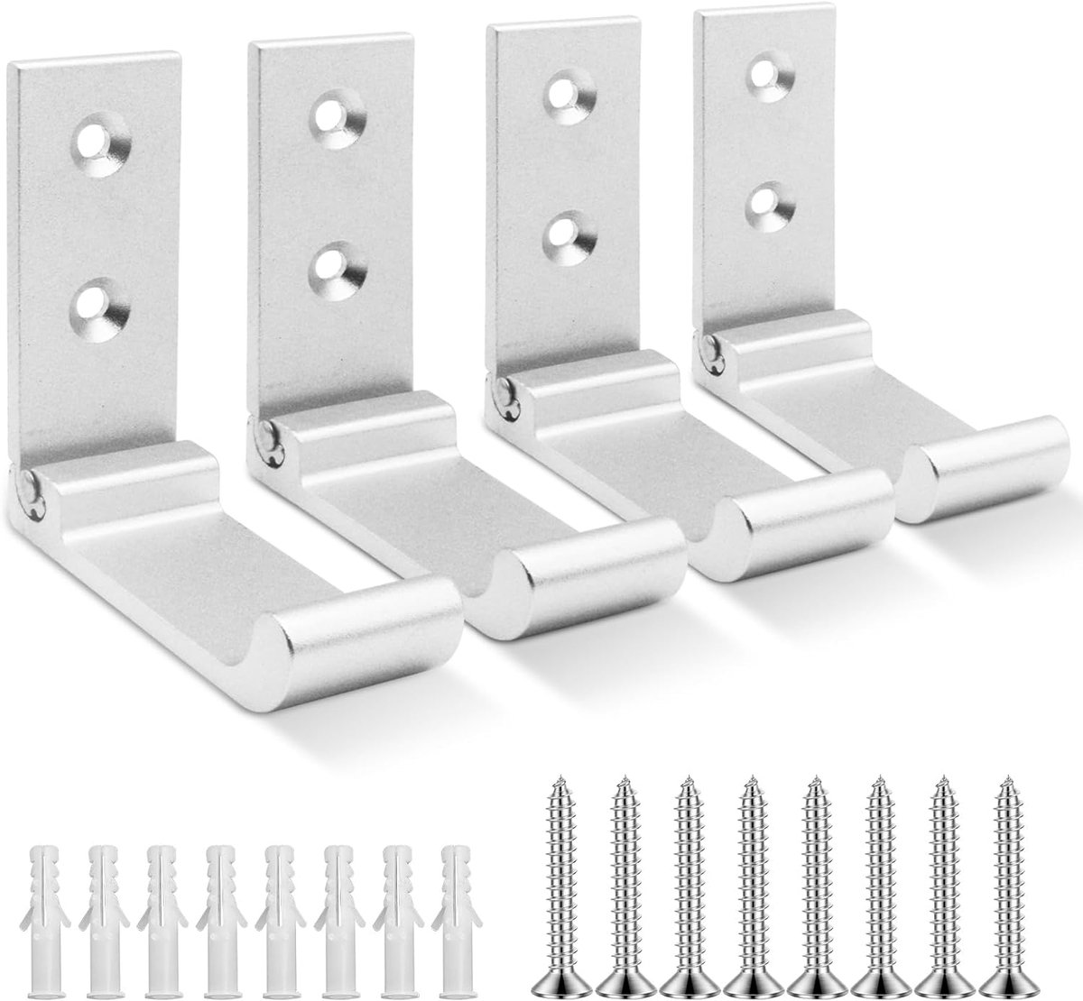 Muurhaken 4 stuks - Vouwbare Aluminium Haken - Blunt Corner Design - Ruimtebesparend voor Tassen en Jassen - ShopVlot