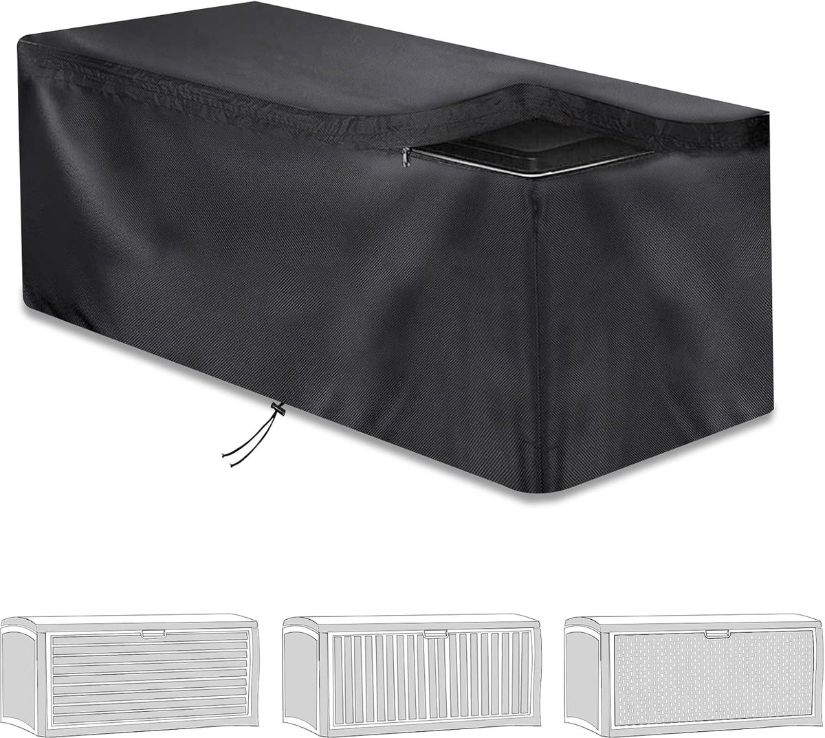 Opbergdoos hoes 123 x 55 x 62 cm - 420D Oxford stof - weerbestendig - bescherming tegen zon en regen - ShopVlot