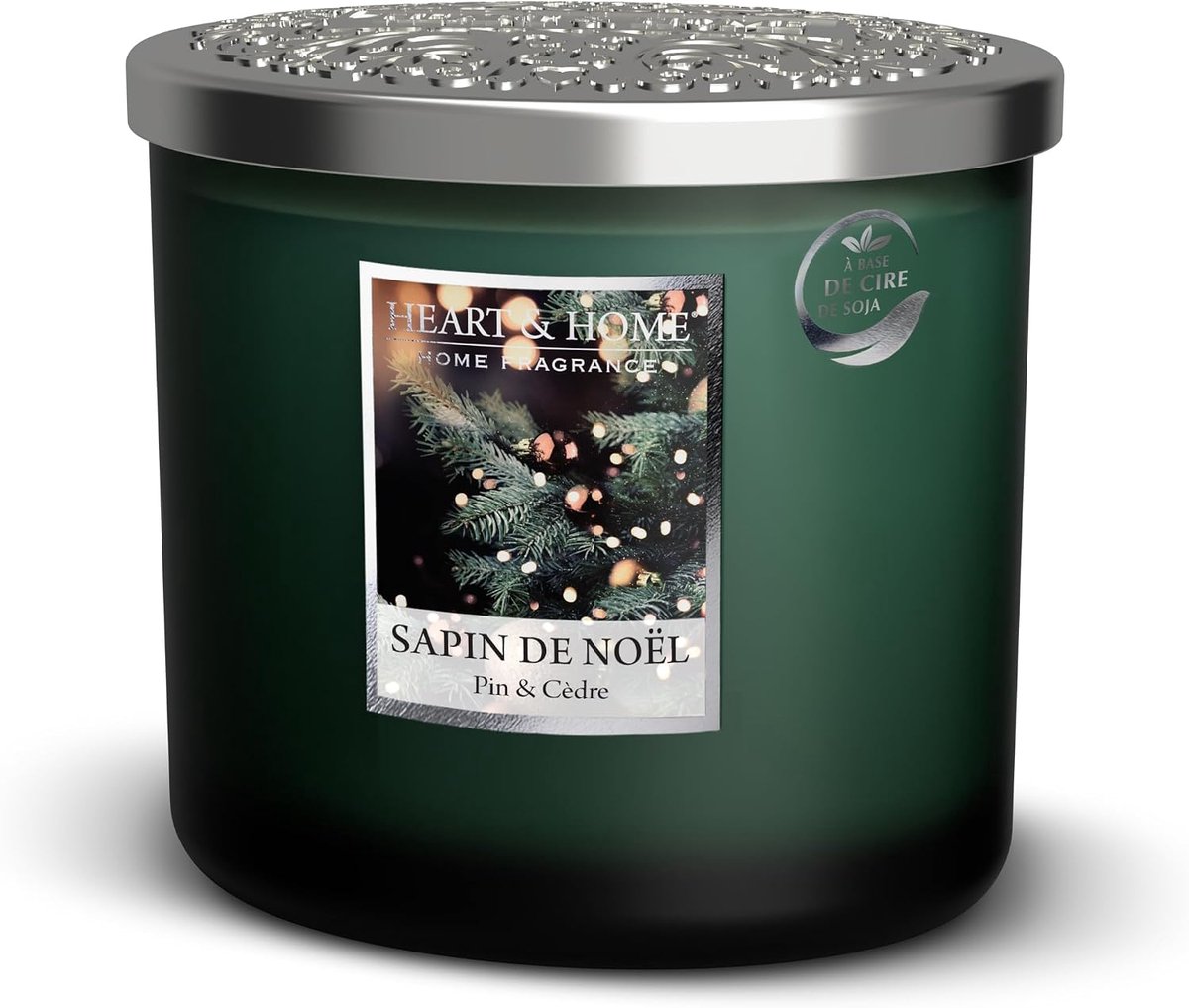 Geurkaars 2 wicks 220g - kerstboom (dennen en ceder) - brandduur tot 40 uur - sfeervolle decoratie - ShopVlot