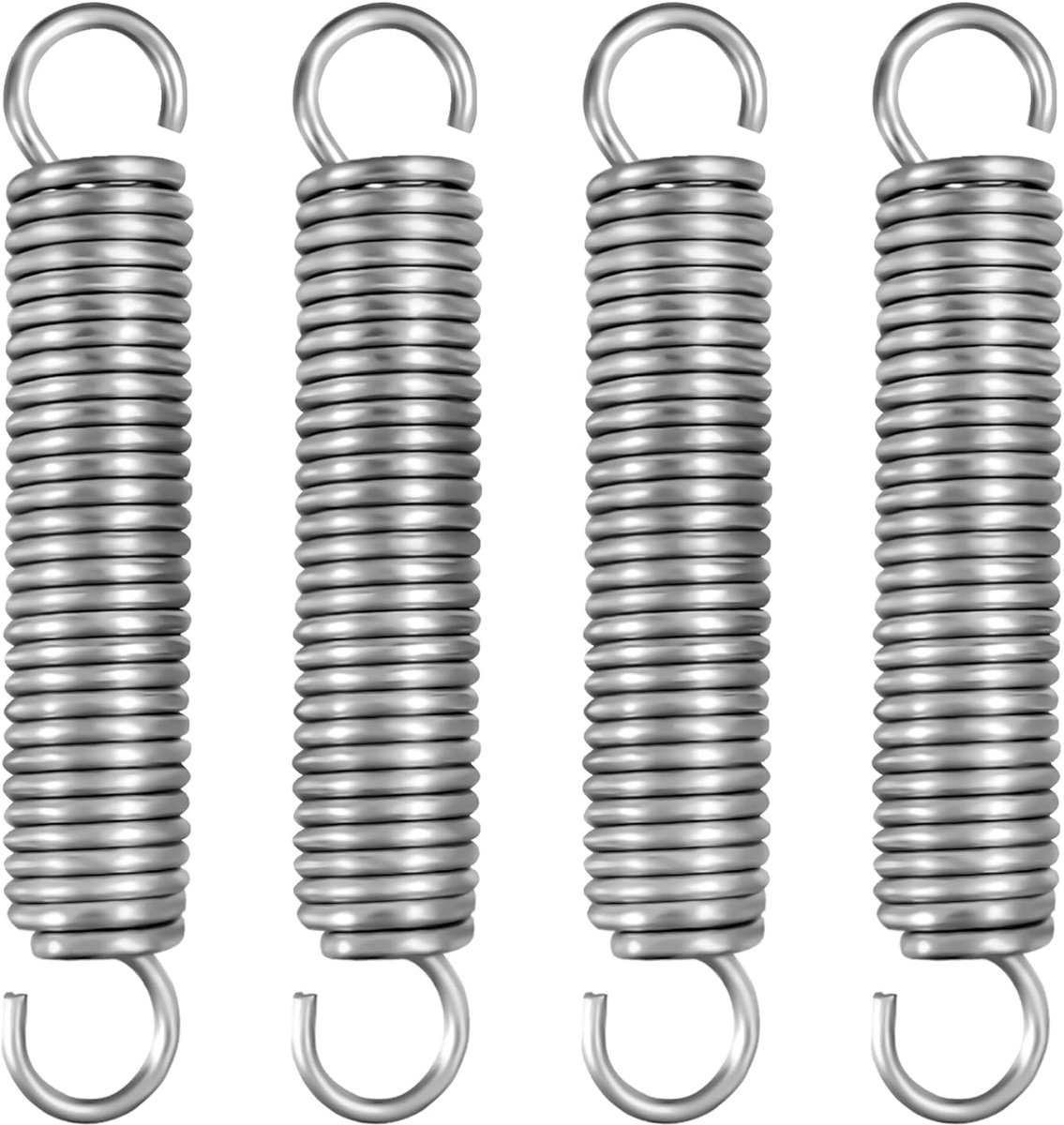 Tension springs set van 4 - RVS - 100mm lengte - Hoge belasting tot 13kg - ShopVlot