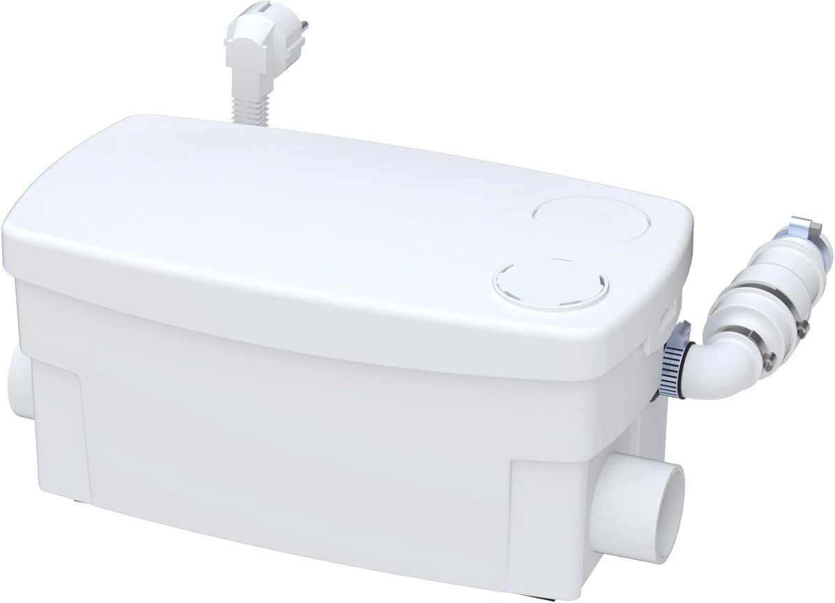 Sanitaire afvalwaterpomp 250W - 2 inlaten - Compact en stil - Ideaal voor badkamer zonder verbouwing - ShopVlot