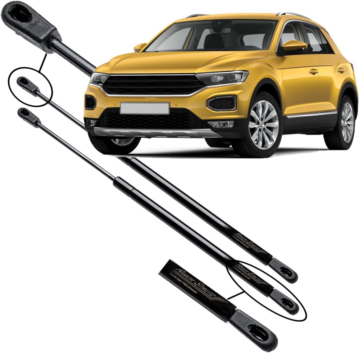 Gasveren achterklep 572 mm - vervangingsset voor VW T-Roc 2017-2025 - eenvoudig te installeren - set van 2 - ShopVlot