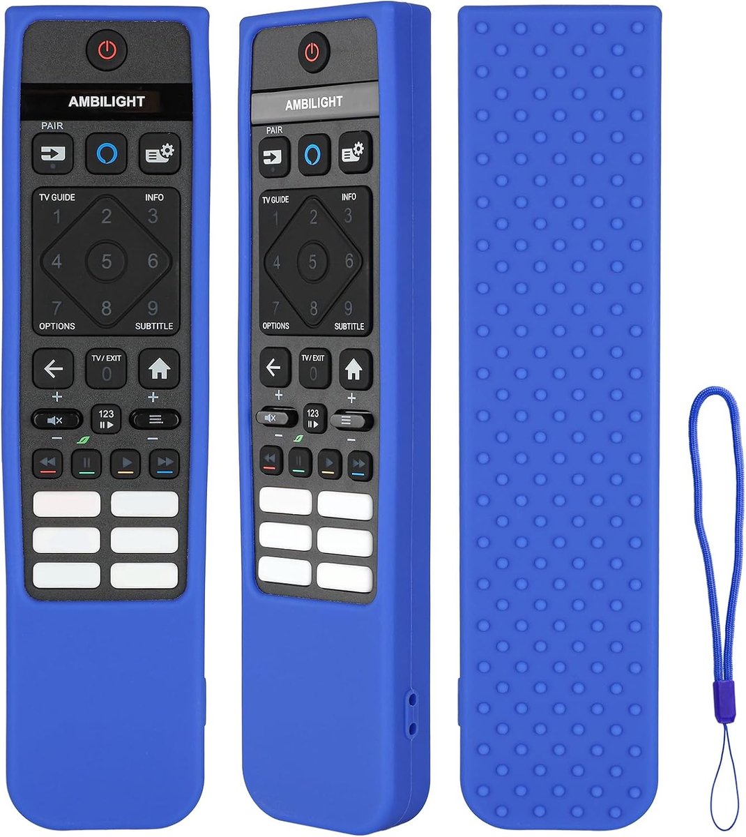 Afstandsbediening silicone bescherming - shockproof hoes - met lanyard - voor Philips SRC-3215-01/SRC-3216-12 - ShopVlot