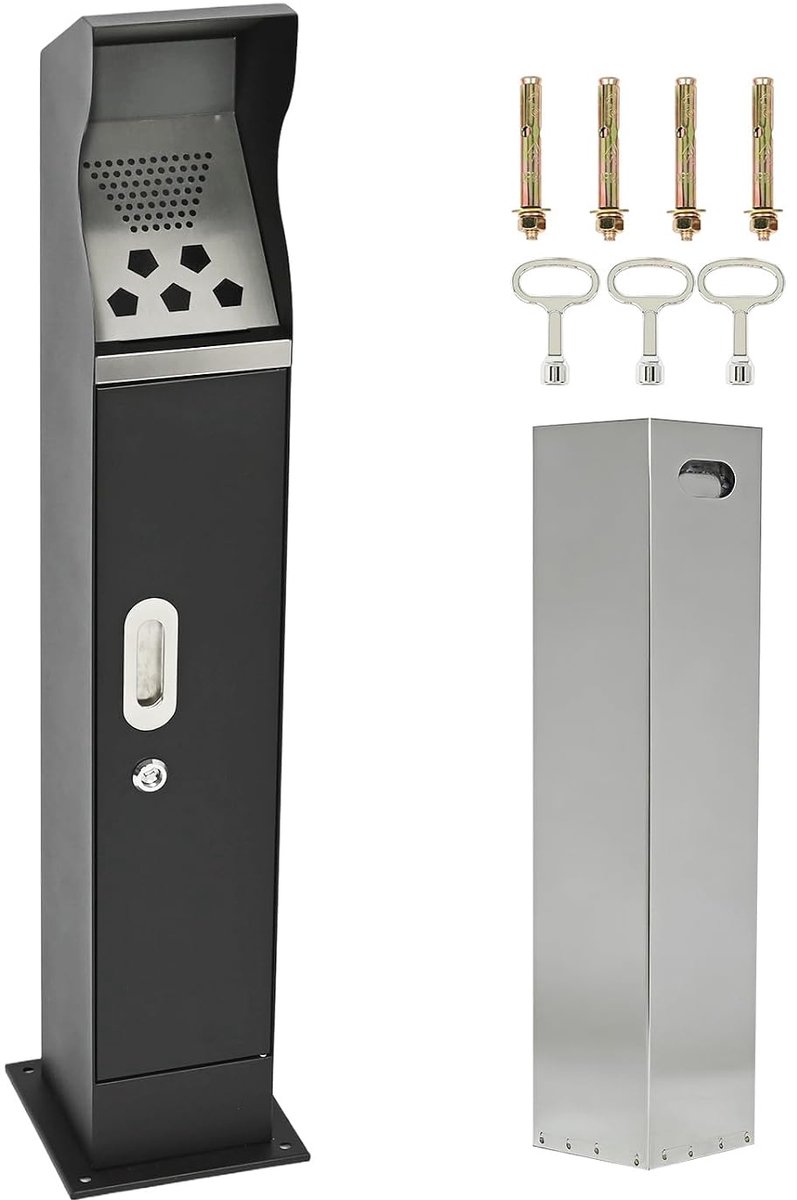 Afvalbak 11.6 L - Rvs, Lockable Design - Met Verwijderbare Binnenemmer - Voor Hotels - ShopVlot