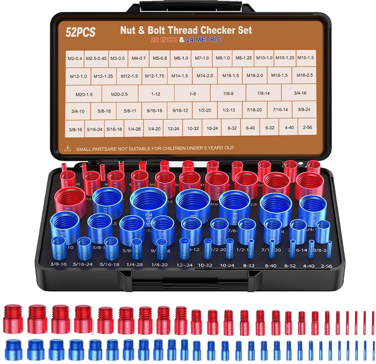 Draadmeter 52-delige set - Staal - Inclusief opbergcase - Voor nauwkeurige maatvoering - ShopVlot