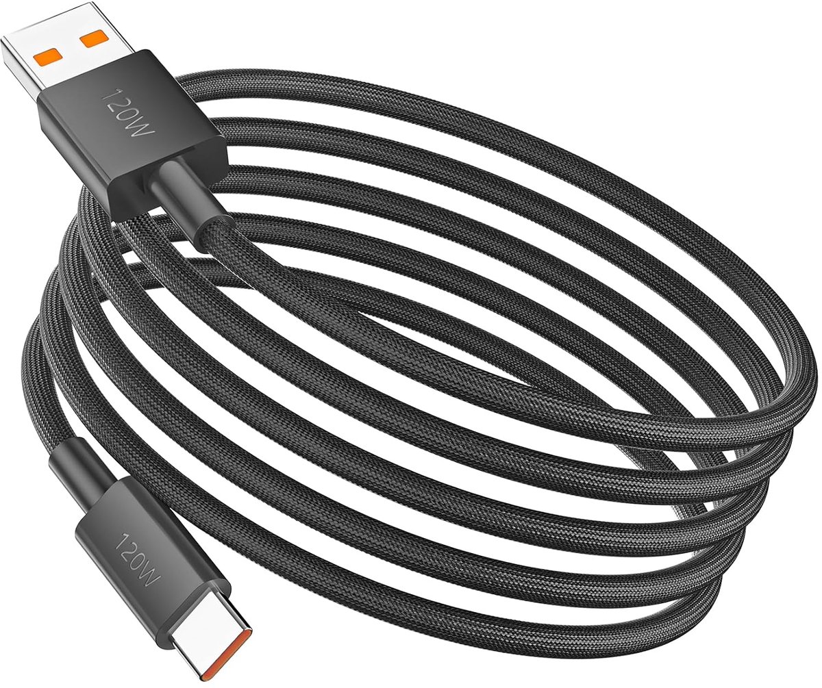 USB naar Type-C snellaadkabel 120W - 2 m - gevlochten nylon - snel opladen voor Xiaomi - ShopVlot
