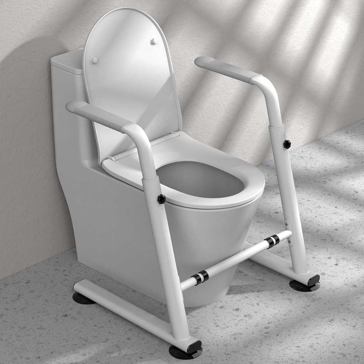 Vloergemonteerd verstelbare hoogte toiletheup - zwaar belastbaar veiligheidsframe - robuust ontwerp - ShopVlot