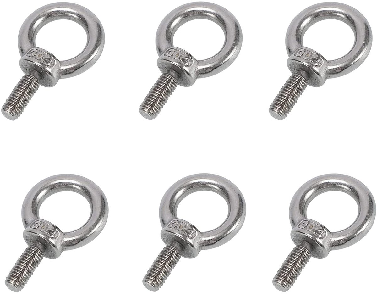 Ring schroeven M8 x 20mm - roestvrij staal - hoge hardheid - ideaal voor bevestigen en ophangen - ShopVlot