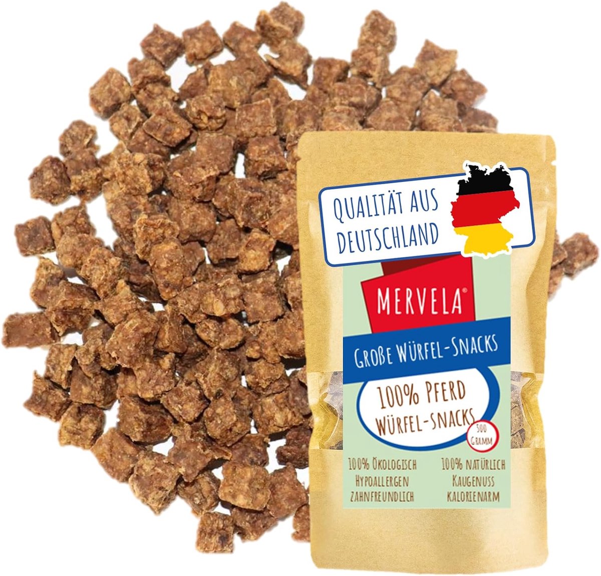 Paardensnacks 1 g - 100% puur paard - hypoallergeen - ideaal voor gevoelige honden - ShopVlot