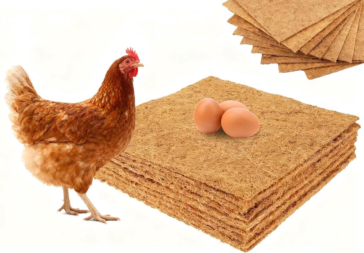 Kippennestmatten 20pcs - 33x33cm - Natuurlijk kokosvezel - Comfortabel eieren leggen - ShopVlot