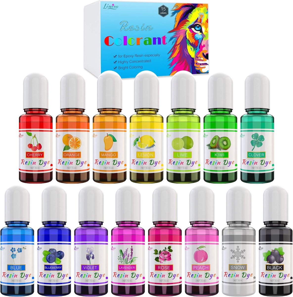 Epoxyhars kleurstof – 15 kleuren pigmentconcentraat - zeer geconcentreerd - perfect voor creaties - ShopVlot