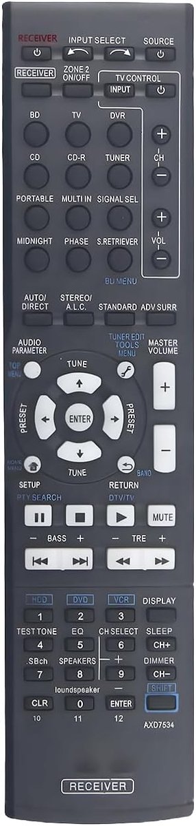 Vervangende afstandsbediening voor Pioneer AV receiver - Geschikt voor meerdere modellen - Eenvoudig in gebruik - ShopVlot
