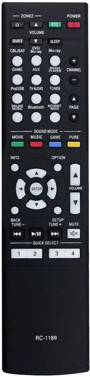 Afstandsbediening voor Denon AV Receiver - Vervangend model - Eenvoudig in gebruik - 30 dagen retourbeleid - ShopVlot