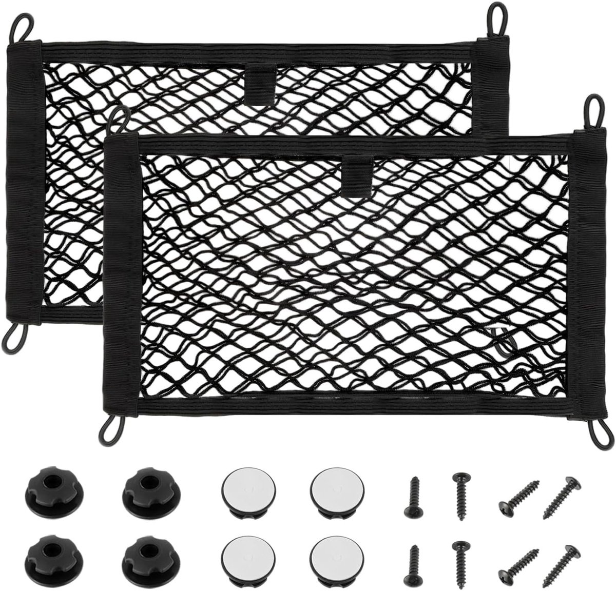 Cargo net 45x25cm - elastisch dubbel laags - voor trunk, RV en boten - houdt spullen georganiseerd - ShopVlot