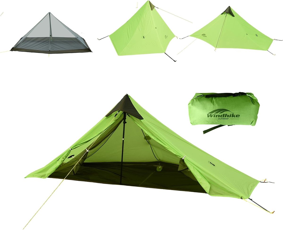 Trekkingtent 0,92 kg - Stangloos design - Dubbellaags - Eenvoudig op te bouwen, ideaal voor backpacking - ShopVlot