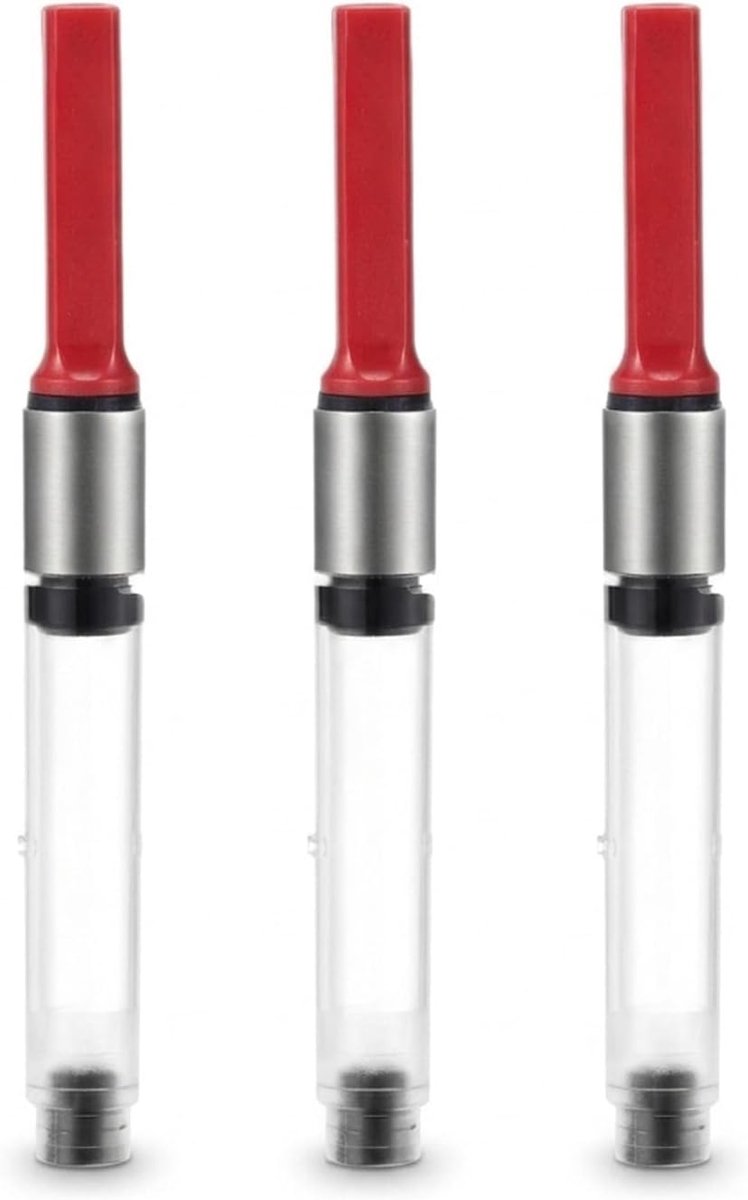 Inktconverter standaard vulpen - 3 pack - refillable kunststof en metaal - milieuvriendelijk alternatief - ShopVlot