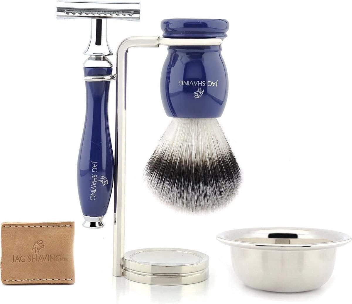 Dubbele Edge Safety Razor Scheerset - RVS Kom - Scheerkwast en Houder - Voor een perfecte scheerbeurt - ShopVlot