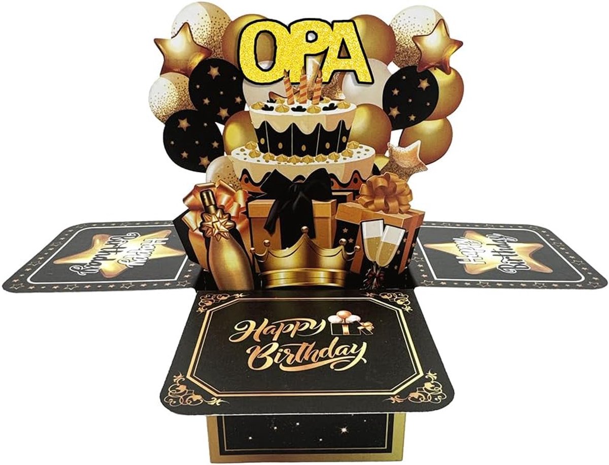 Pop-upkaart voor opa - 3D verjaardagskaart - grappig ontwerp - uniek verjaardagscadeau - ShopVlot