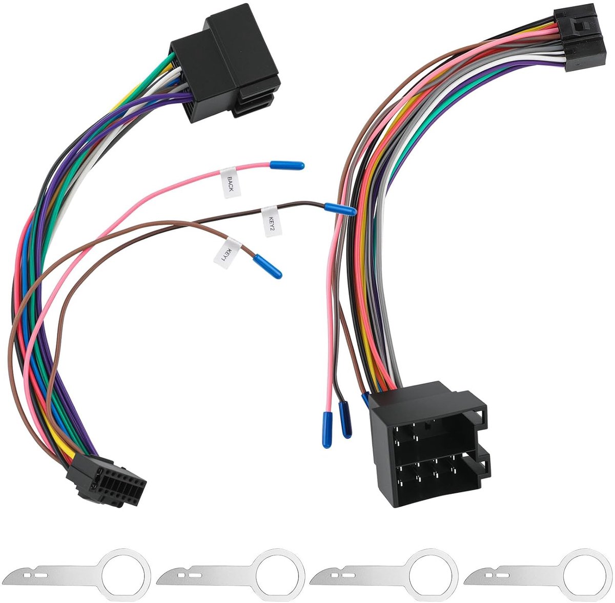 Adapterkabel 16 Pin ISO voor Android Autoradio - Stuurbediening en Achteruitrijcamera - Breed compatibel - ShopVlot