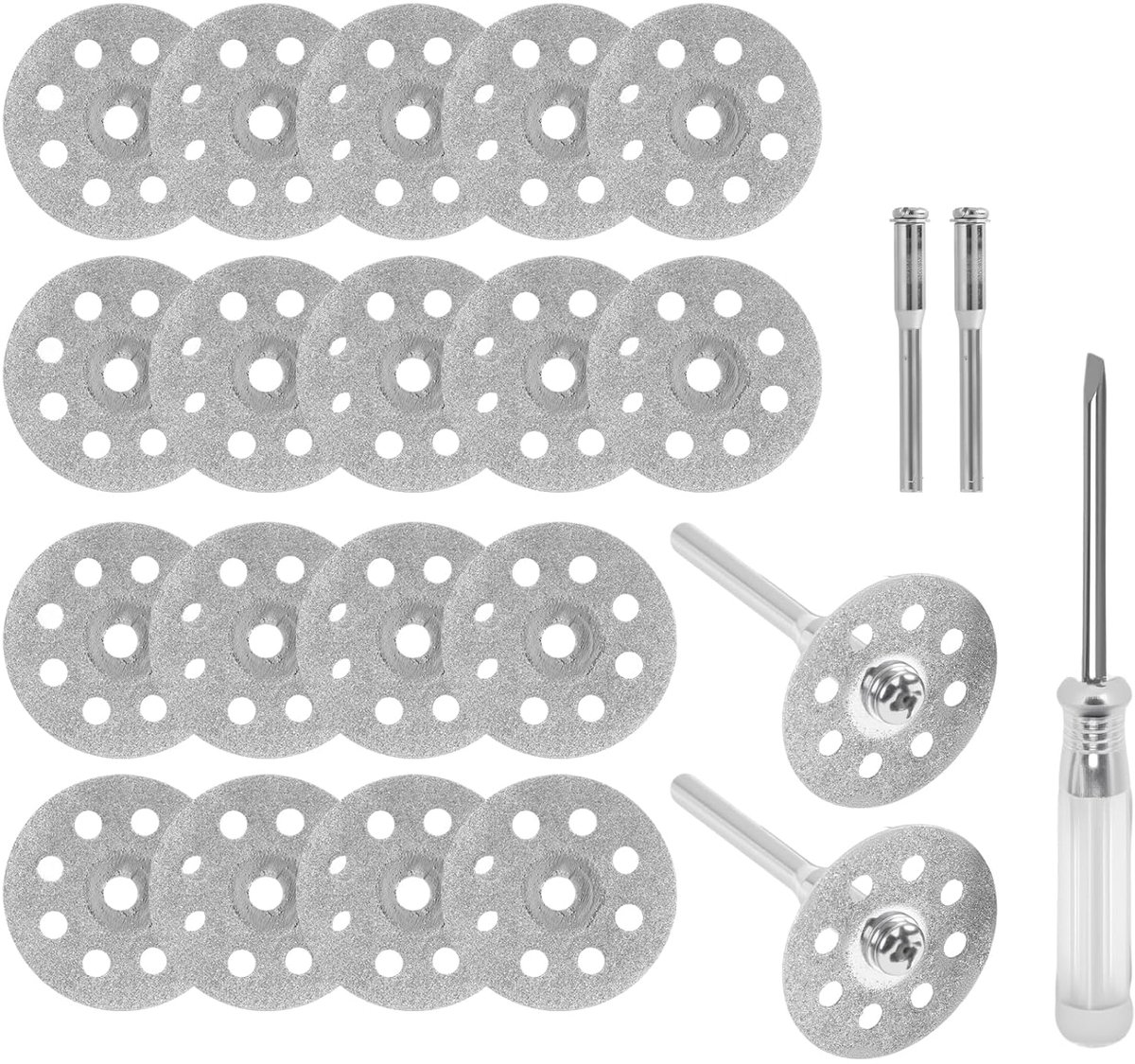 Diamantdoorslijpschijven 22 mm - mini-slijpschijf - 25 stuks - voor glas, tegels, steen, metaal, keramiek - ShopVlot