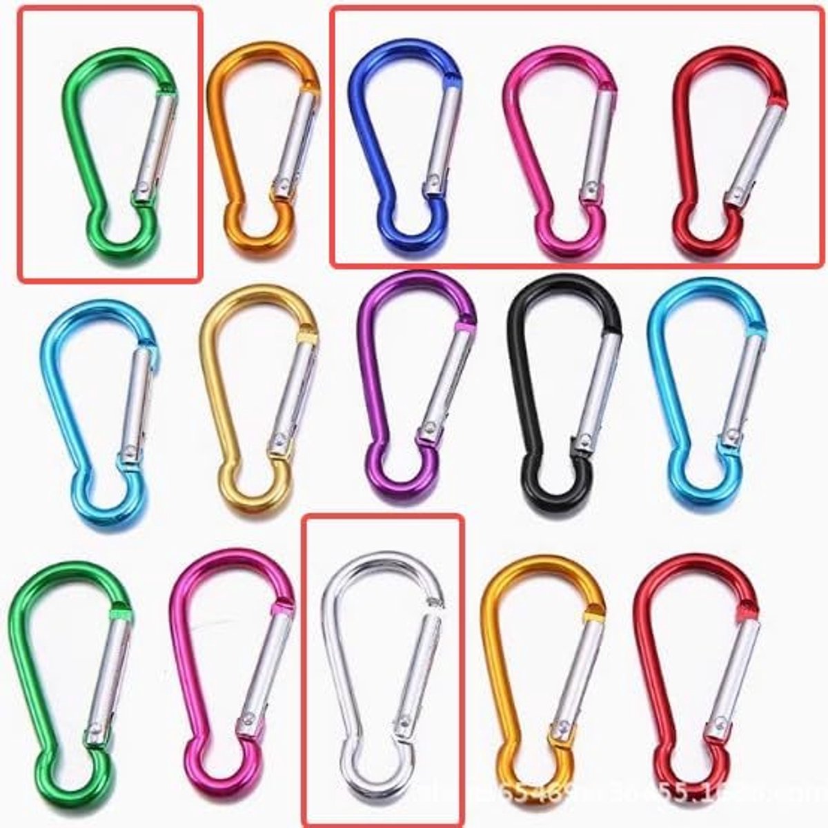 Sleutelhanger metaal 20 stuks - aluminiumlegering - lichtgewicht en duurzaam - ideaal voor camping - ShopVlot