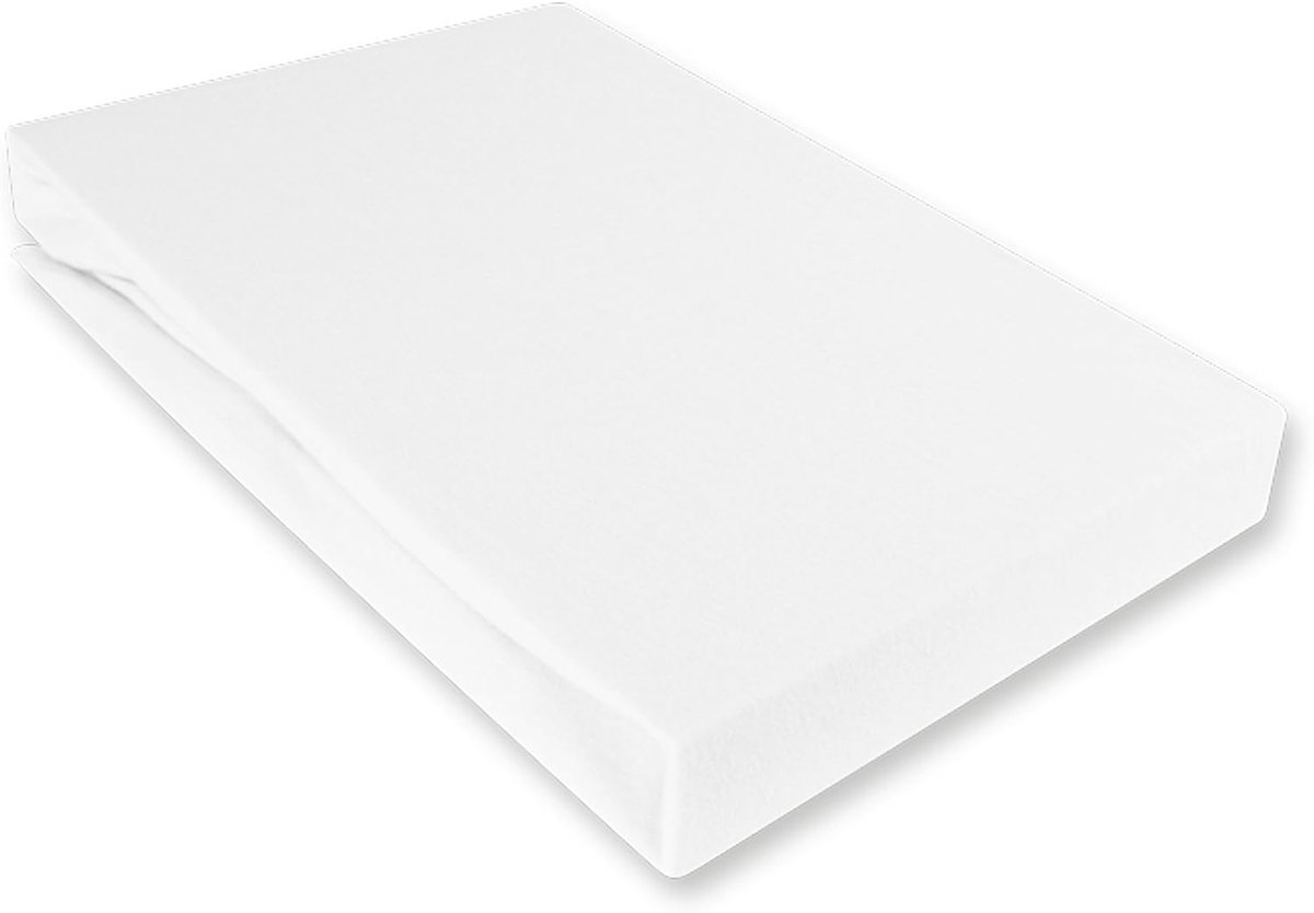 Jersey kinder fitted sheet 70 x 140 cm - wit - 100% katoen - ademend en comfortabel - ShopVlot